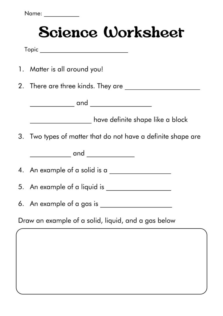 10 6 Grade Science Worksheets Worksheets Library