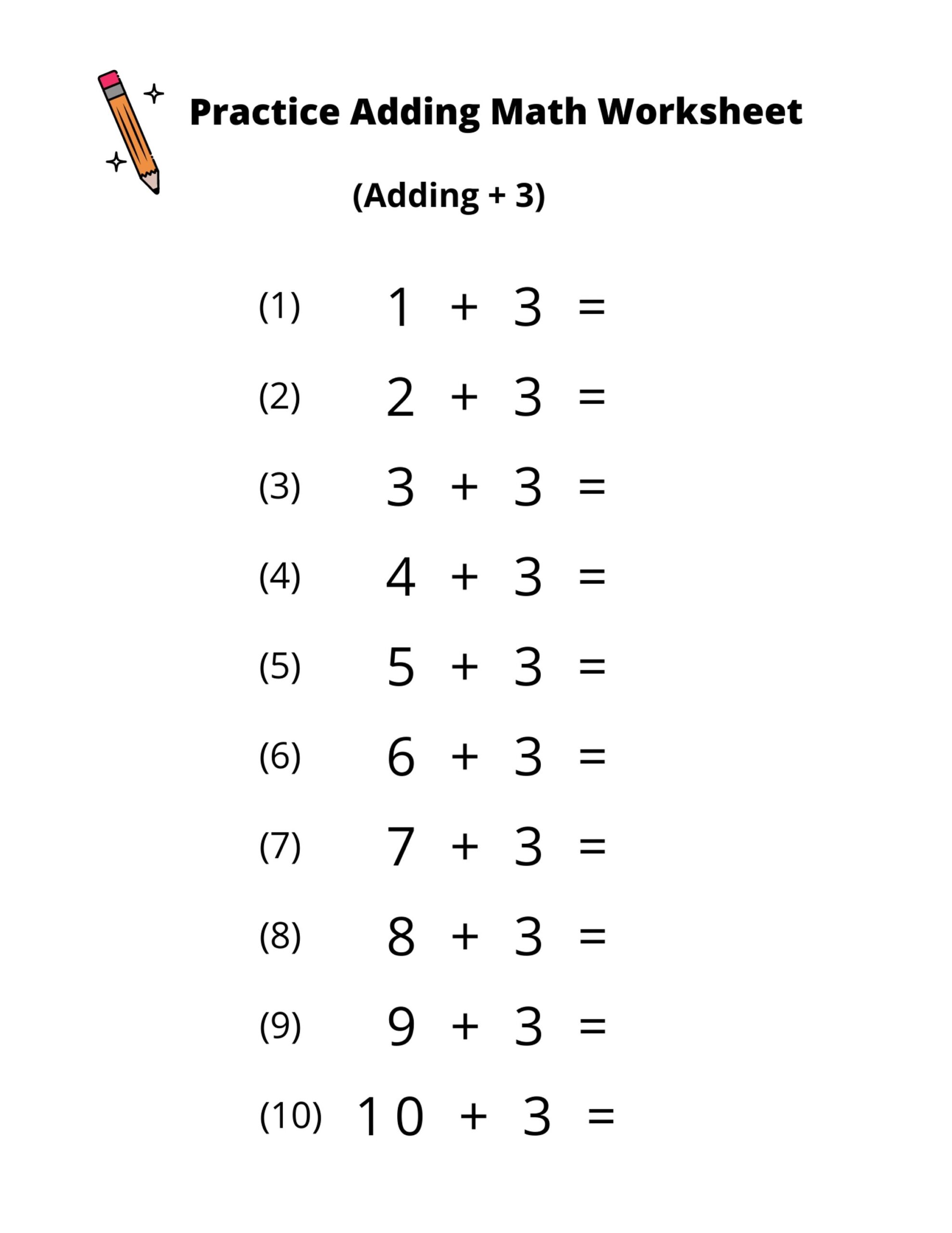 10 Printable Addition Math Worksheets Adding By 3 Numbers 1 20 Preschool 1st Grade 2nd Grade Math Etsy New Zealand