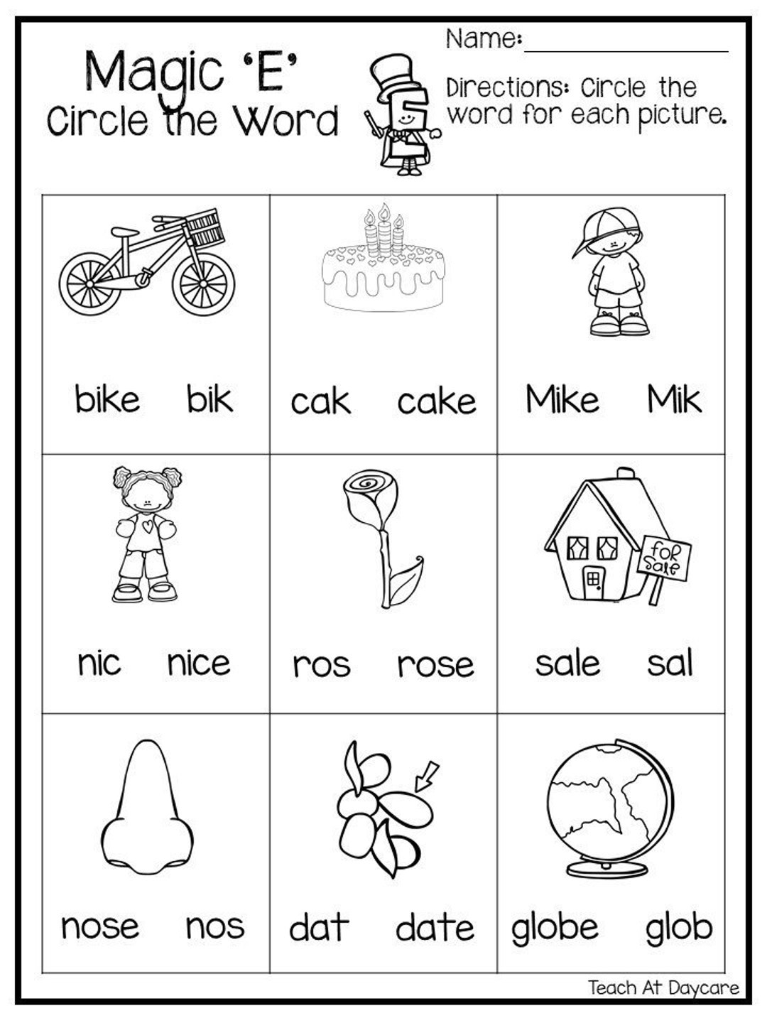 10 Printable Silent E Worksheets 1st 2nd Grade ELA Worksheets Etsy