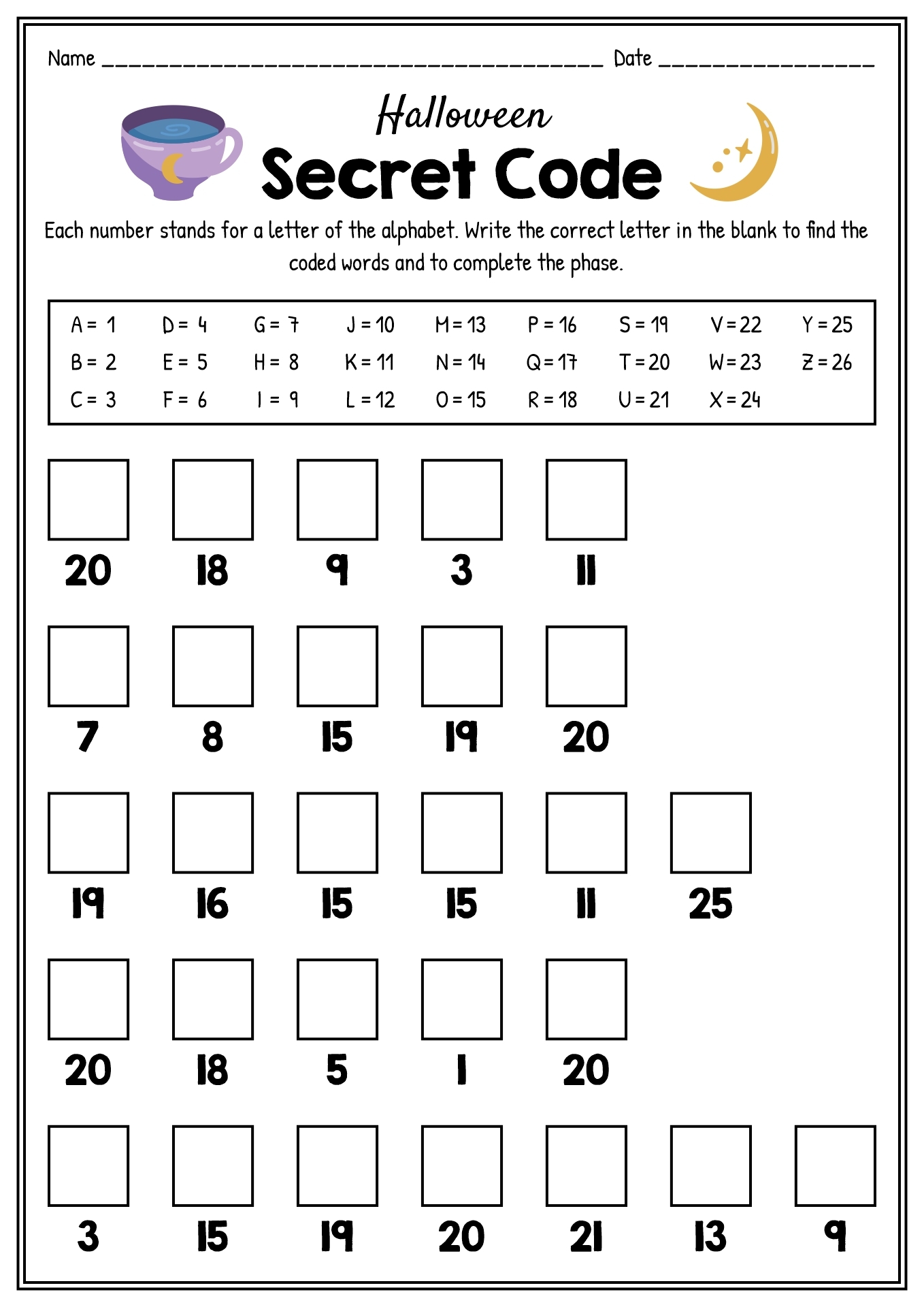 Free Printable Math Code Worksheets Free Printable Math Code Worksheets
