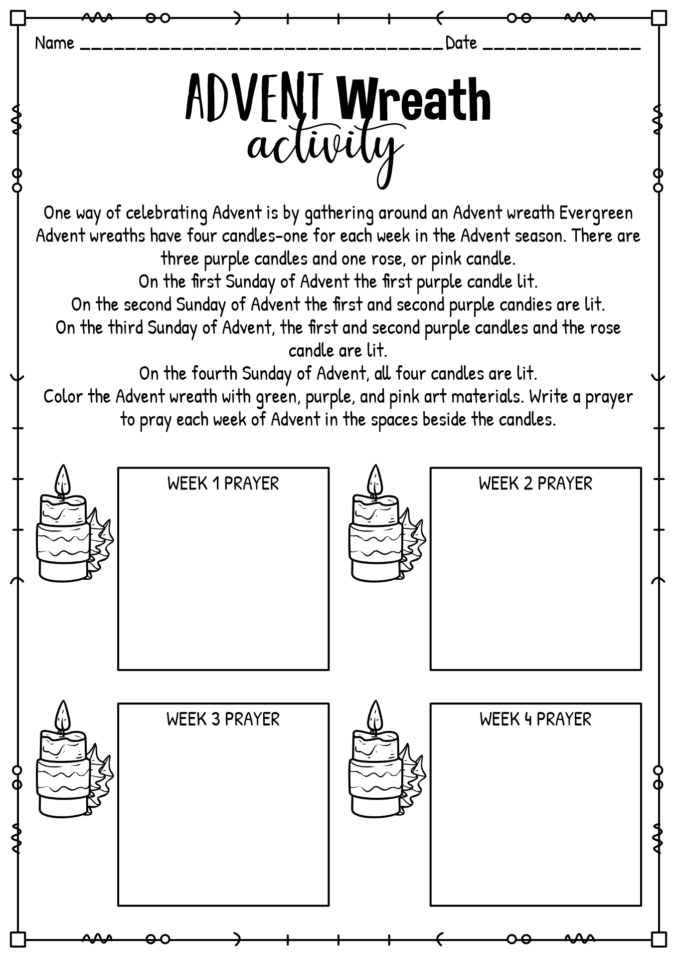 12 Advent Candles Coloring Page Worksheets Free PDF At Worksheeto 12 Advent Candles Coloring Page Worksheets Free PDF At Worksheeto