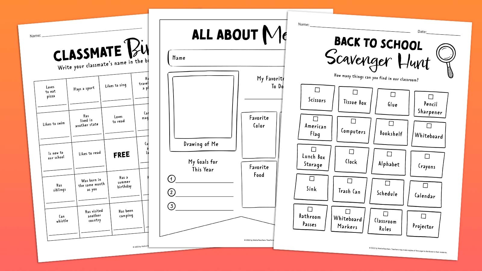 Back To School Free Printable Worksheets