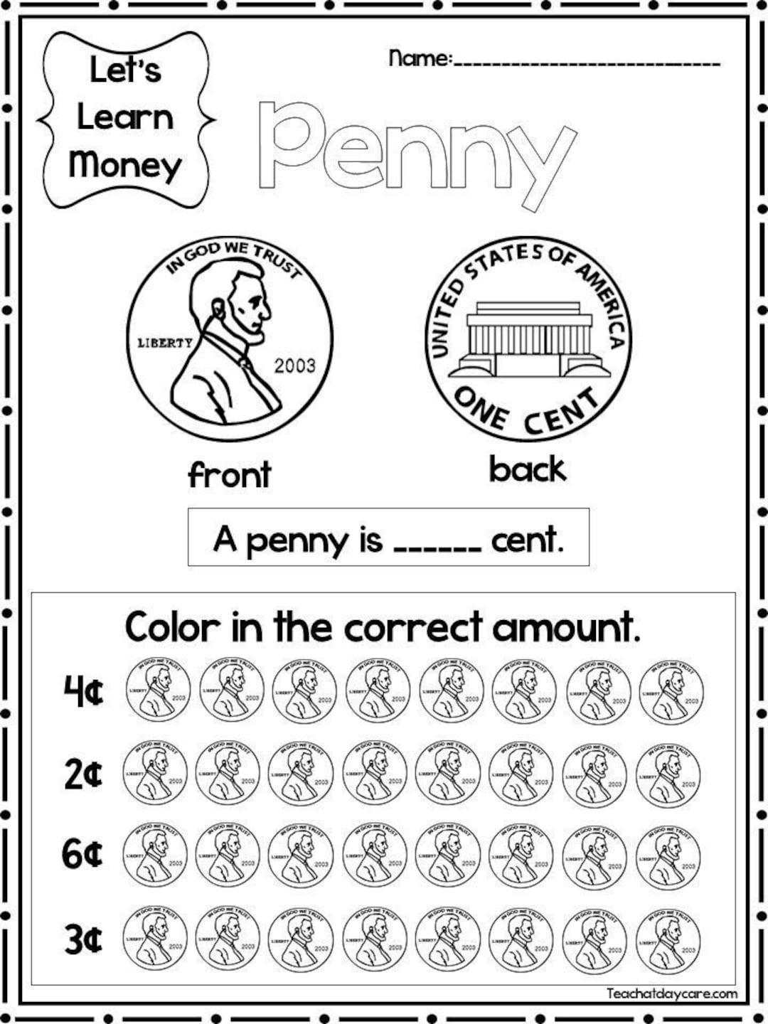 Free Money Printable Worksheets