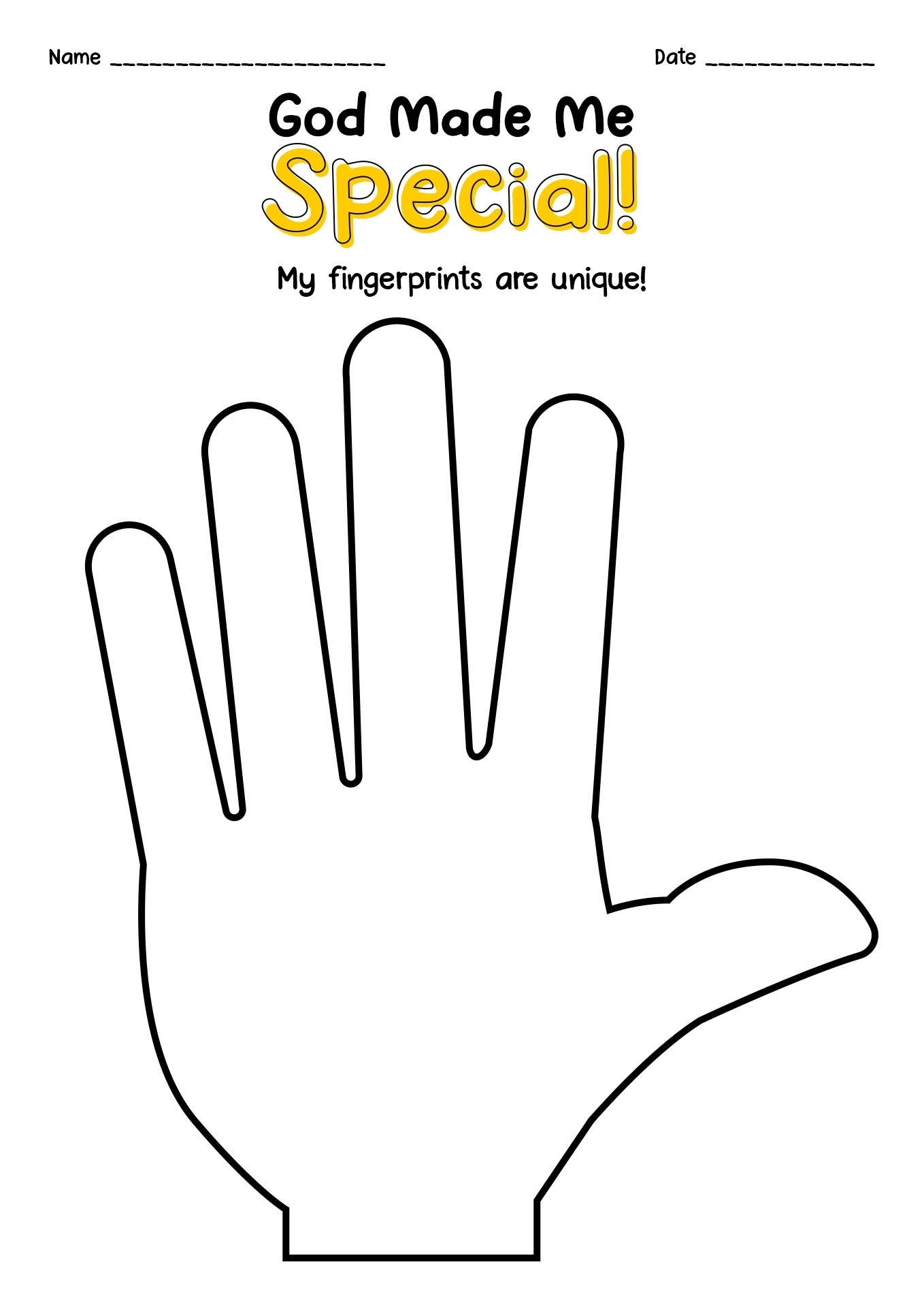 Free Printable Fingerprint Activity Worksheet