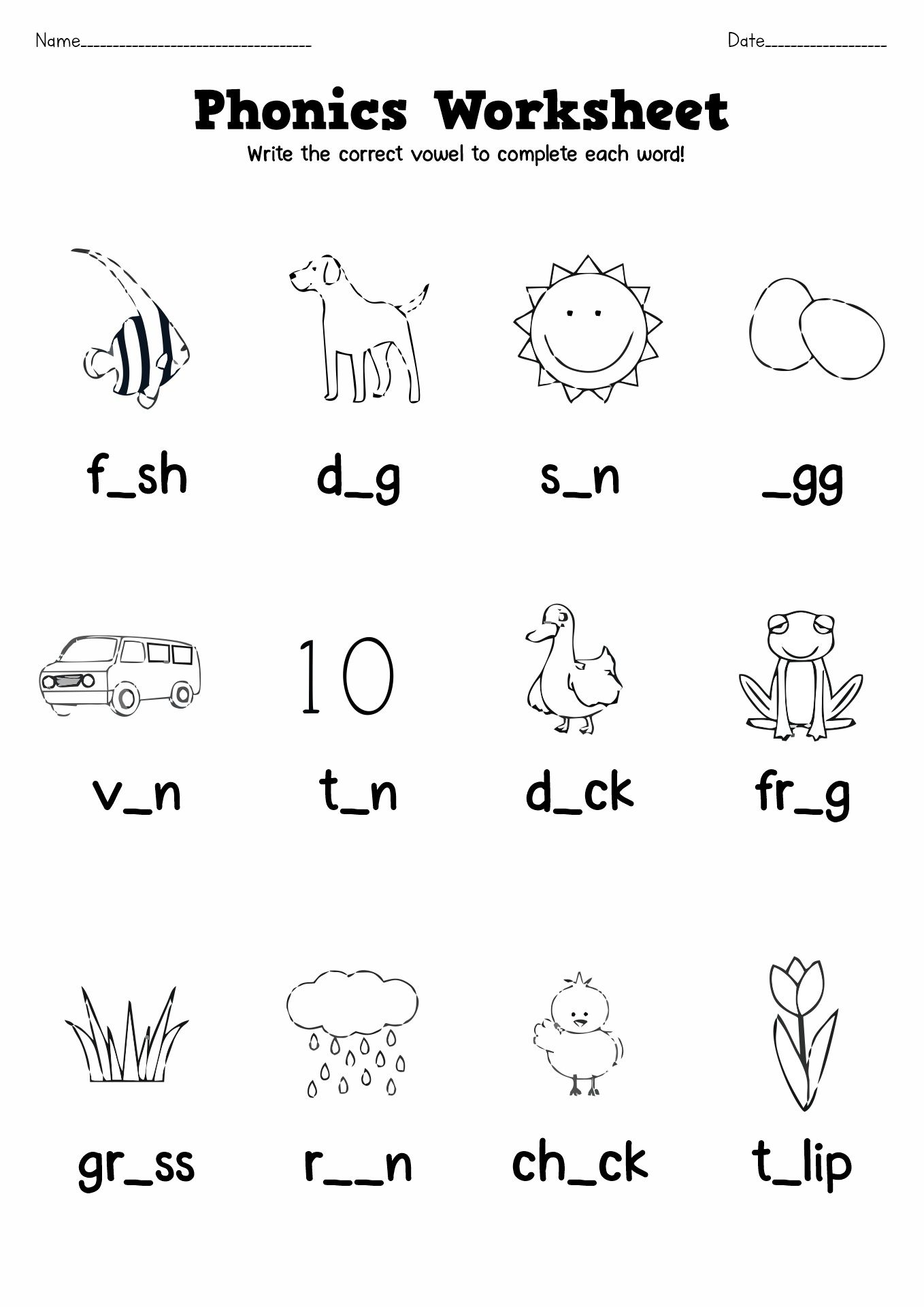 14 Free Printable Phonics Worksheets First Grade