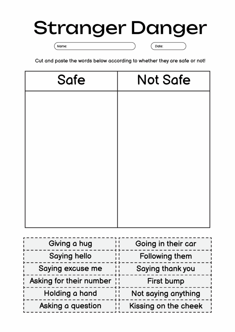 14 Stranger Danger Printable Worksheets For Kids Free PDF At Worksheeto
