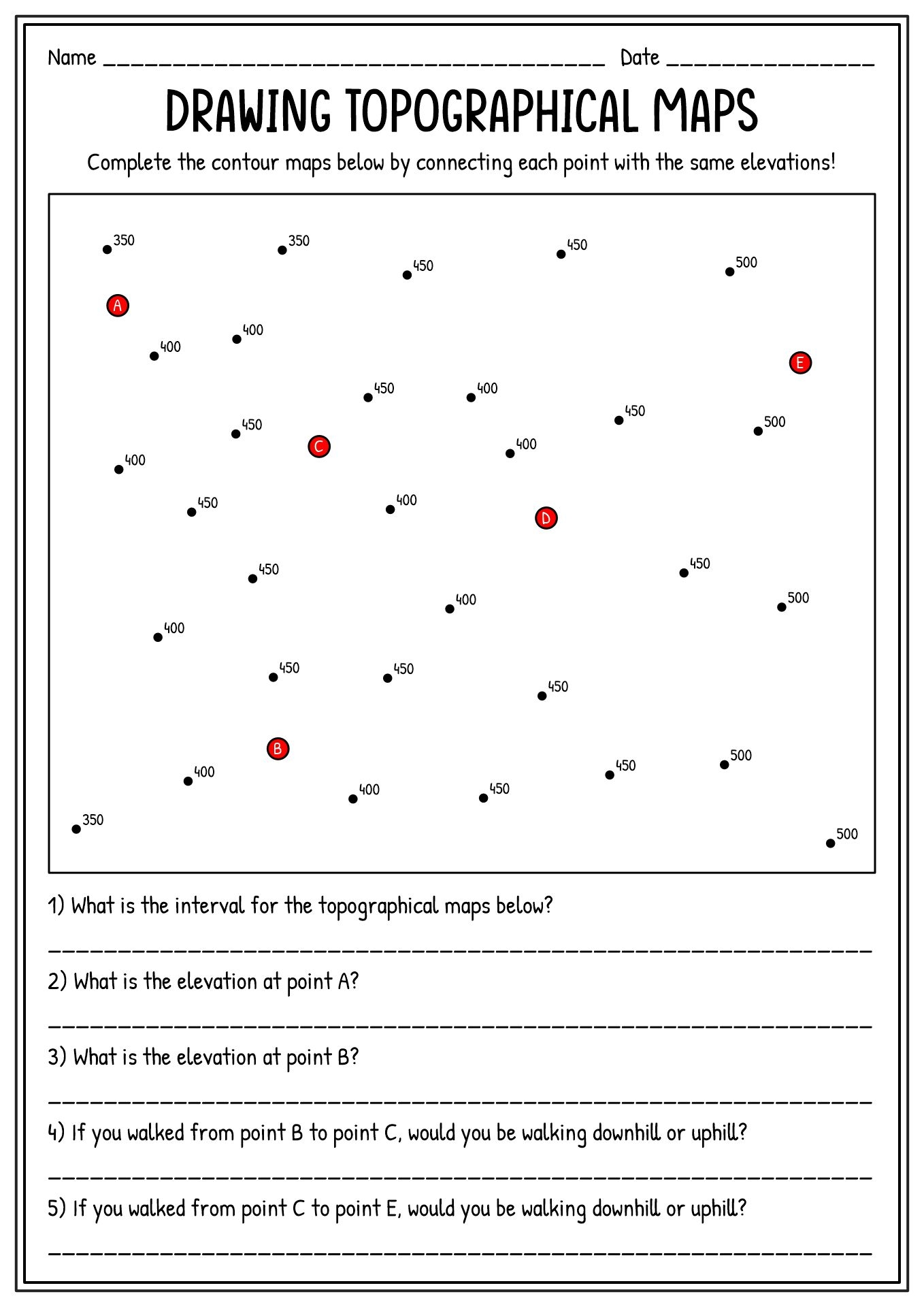 Free Printable Worksheets Over Relief Maps