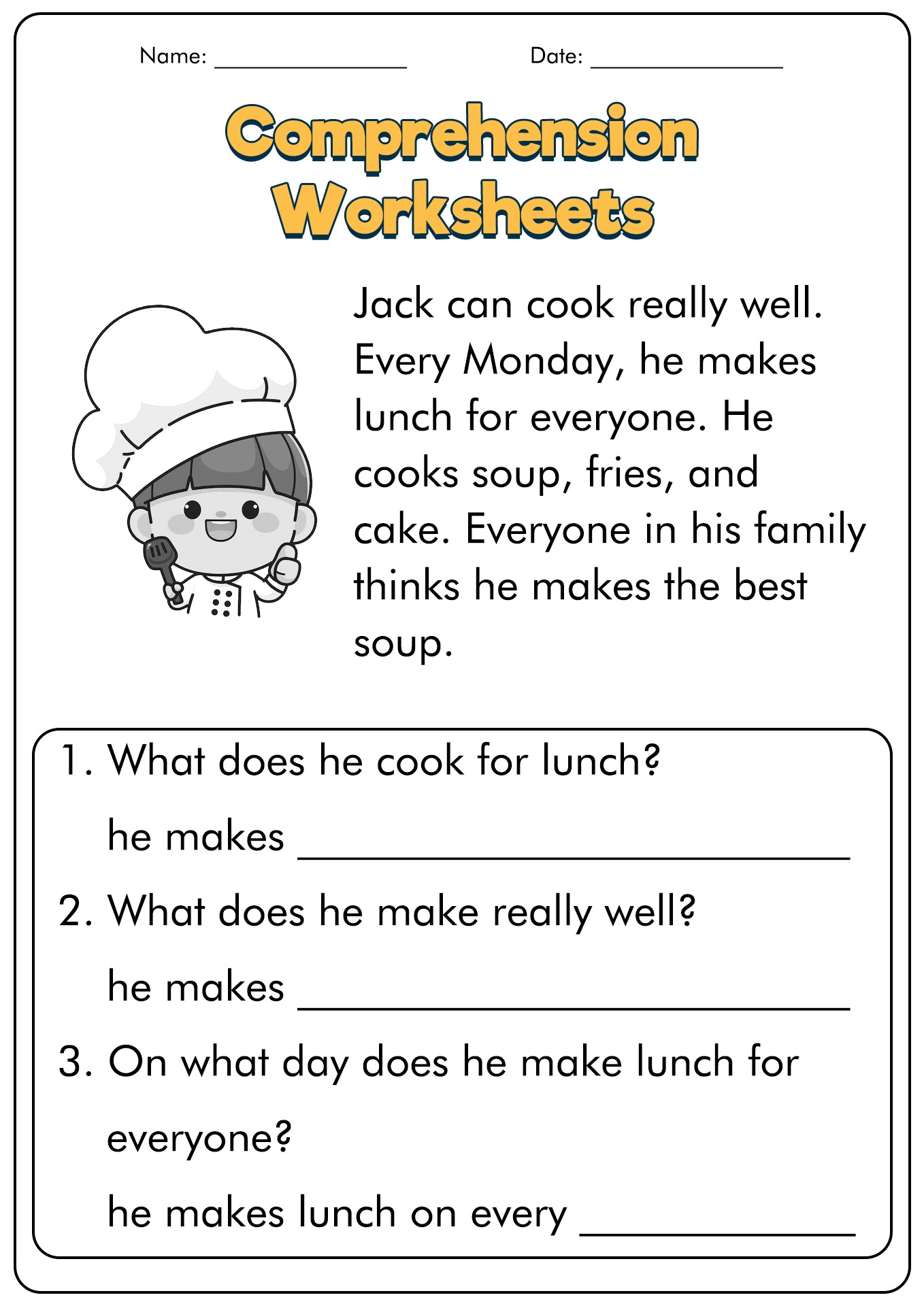 15 First Grade Reading Comprehension Worksheets Free PDF At Worksheeto