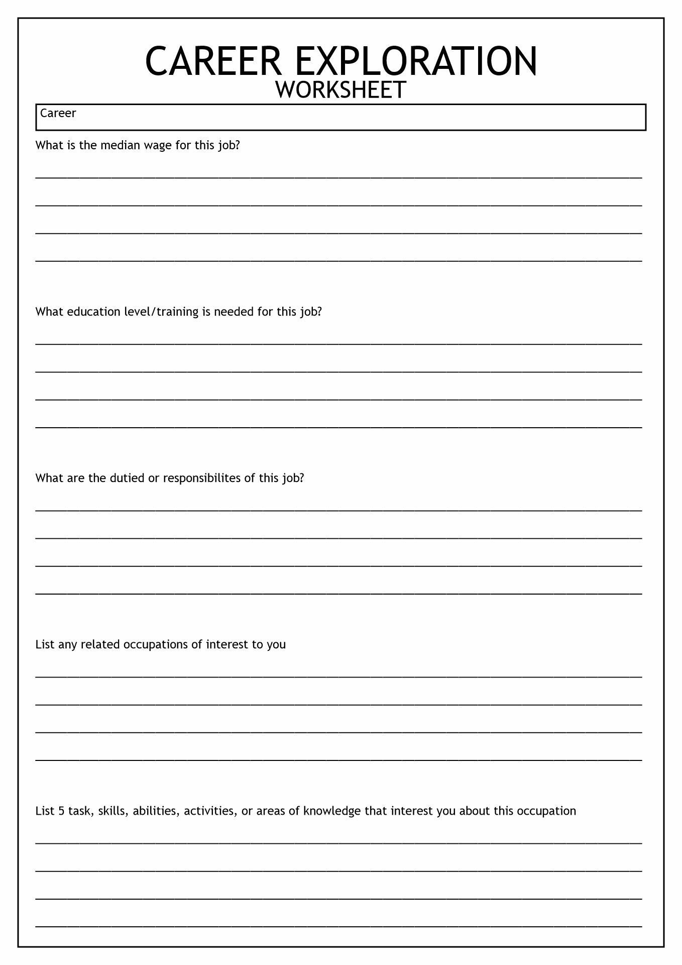 16 Elementary Career Printable Free Worksheet Career Exploration Worksheets Library