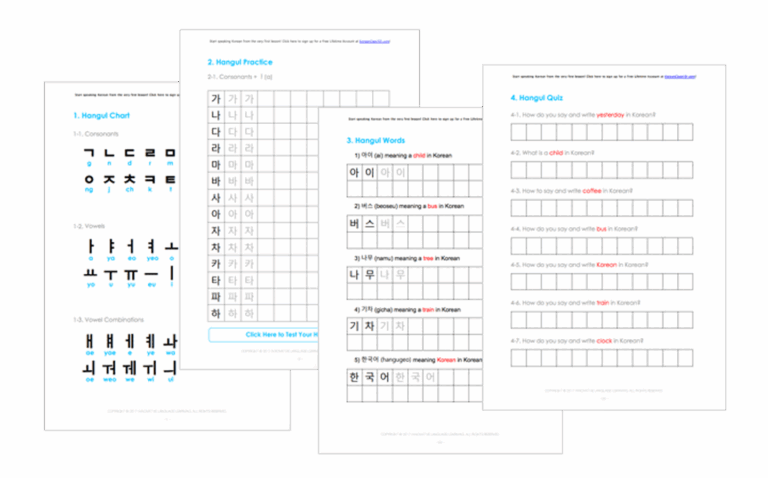 16 Korean Worksheets For Beginners PDF Printables