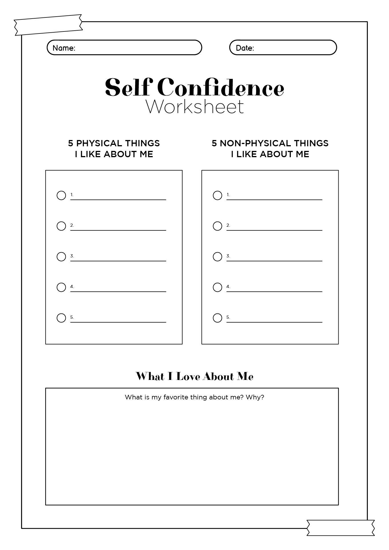 16 Self Esteem Worksheets Printable Free Free PDF At Worksheeto