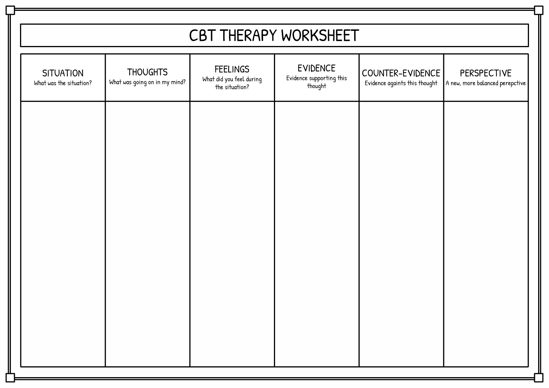 Printable Free Cbt Worksheets