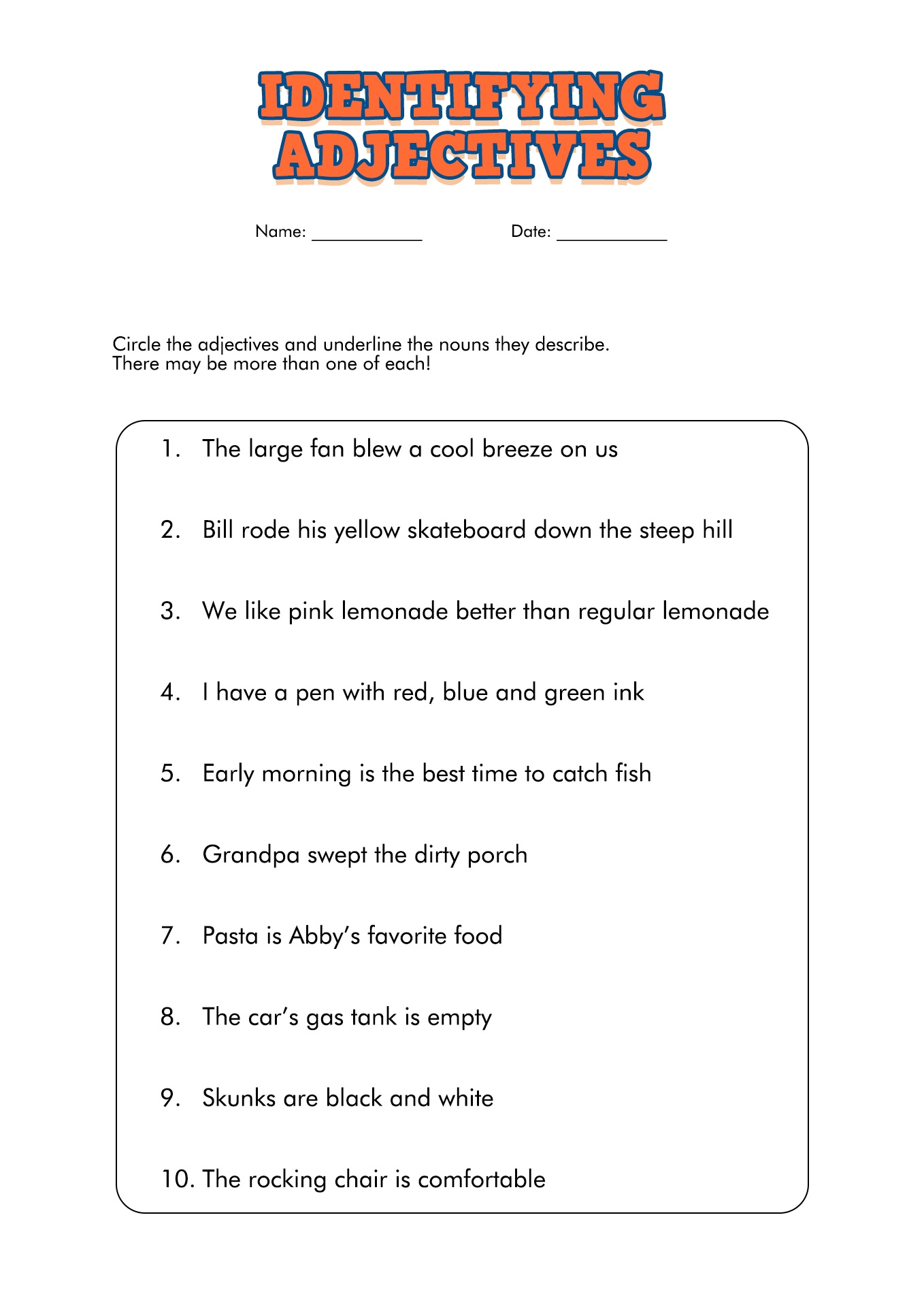 Free Printable 6th Grade Grammar Worksheets