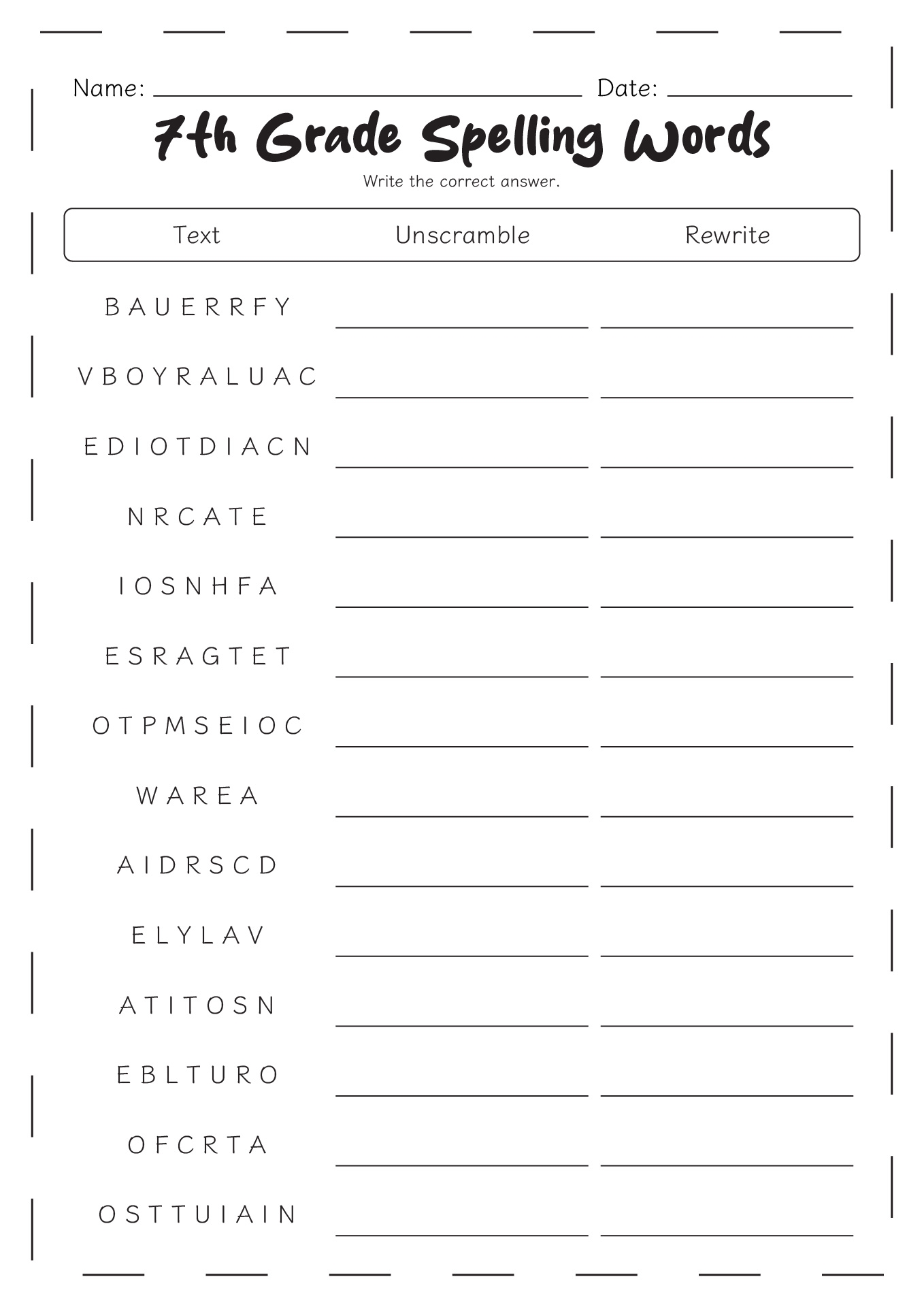 Free Printable Spelling Word Worksheets Free Printable Spelling Word Worksheets