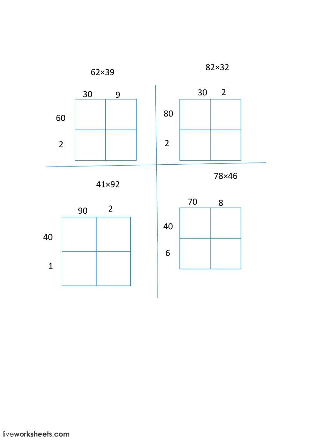 2 Digit Multiplication With An Area Model Rszulc Worksheets Library