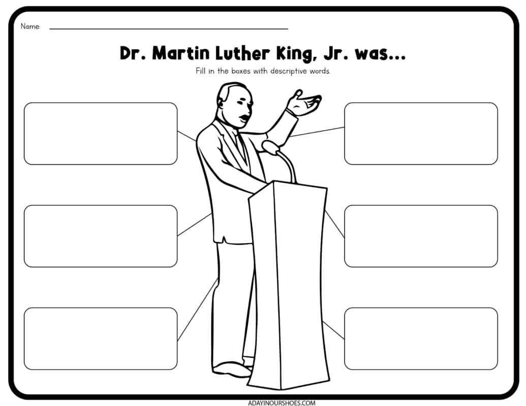 Martin Luther King Free Printables Worksheets