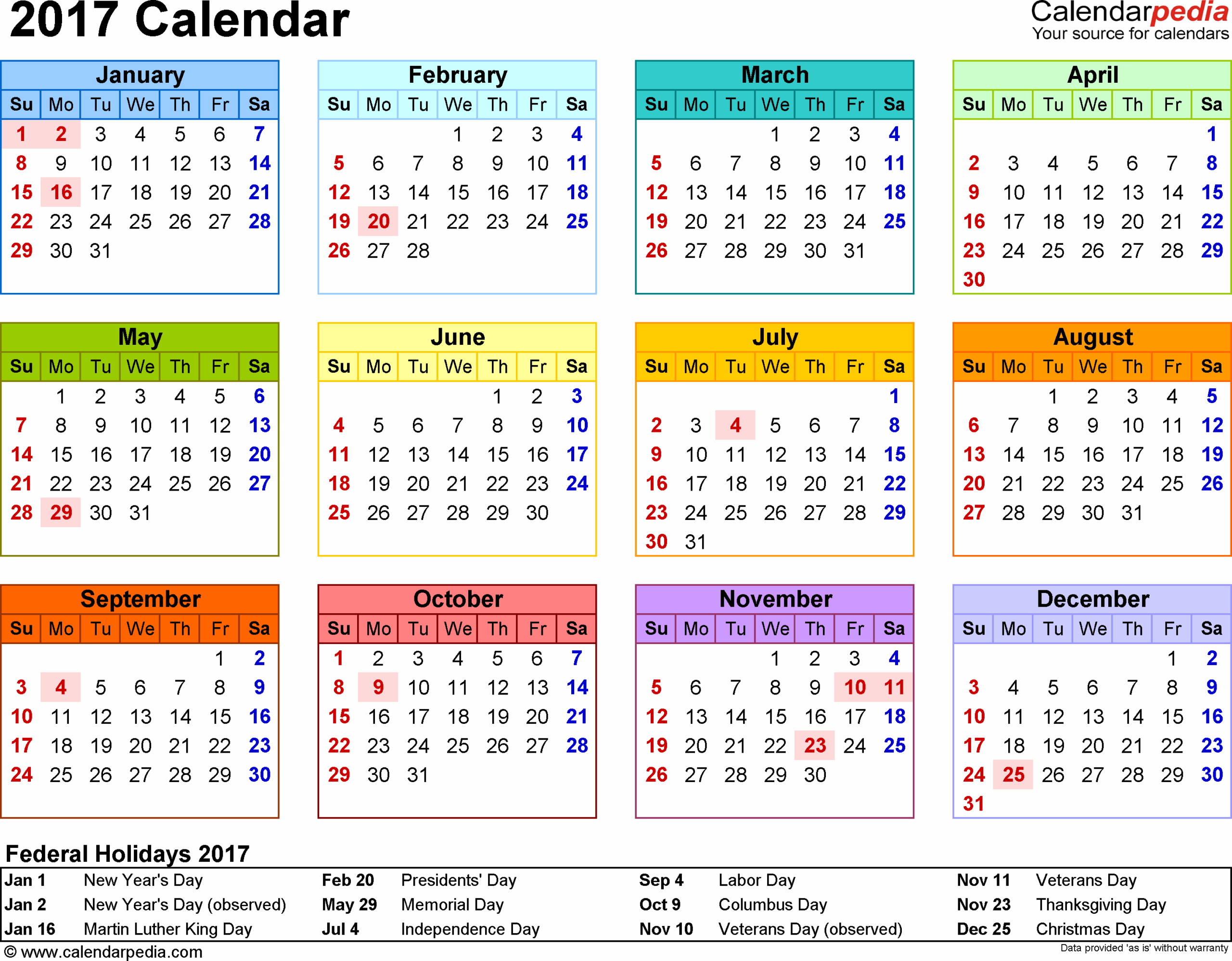 2017 Calendar 17 Free Printable Word Calendar Templates 