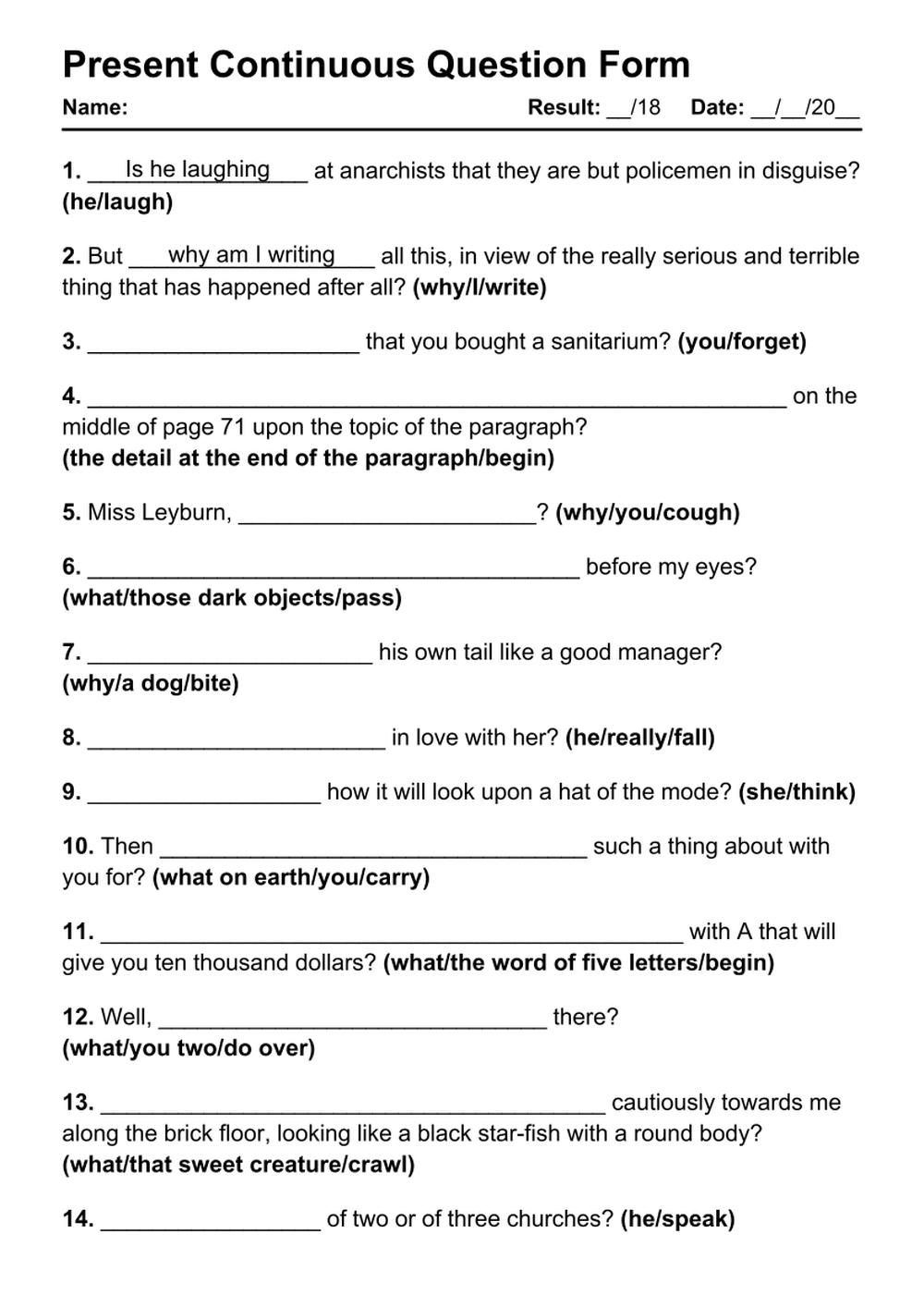 27 Present Continuous Question PDF Worksheets With Answers Grammarism 27 Present Continuous Question PDF Worksheets With Answers Grammarism