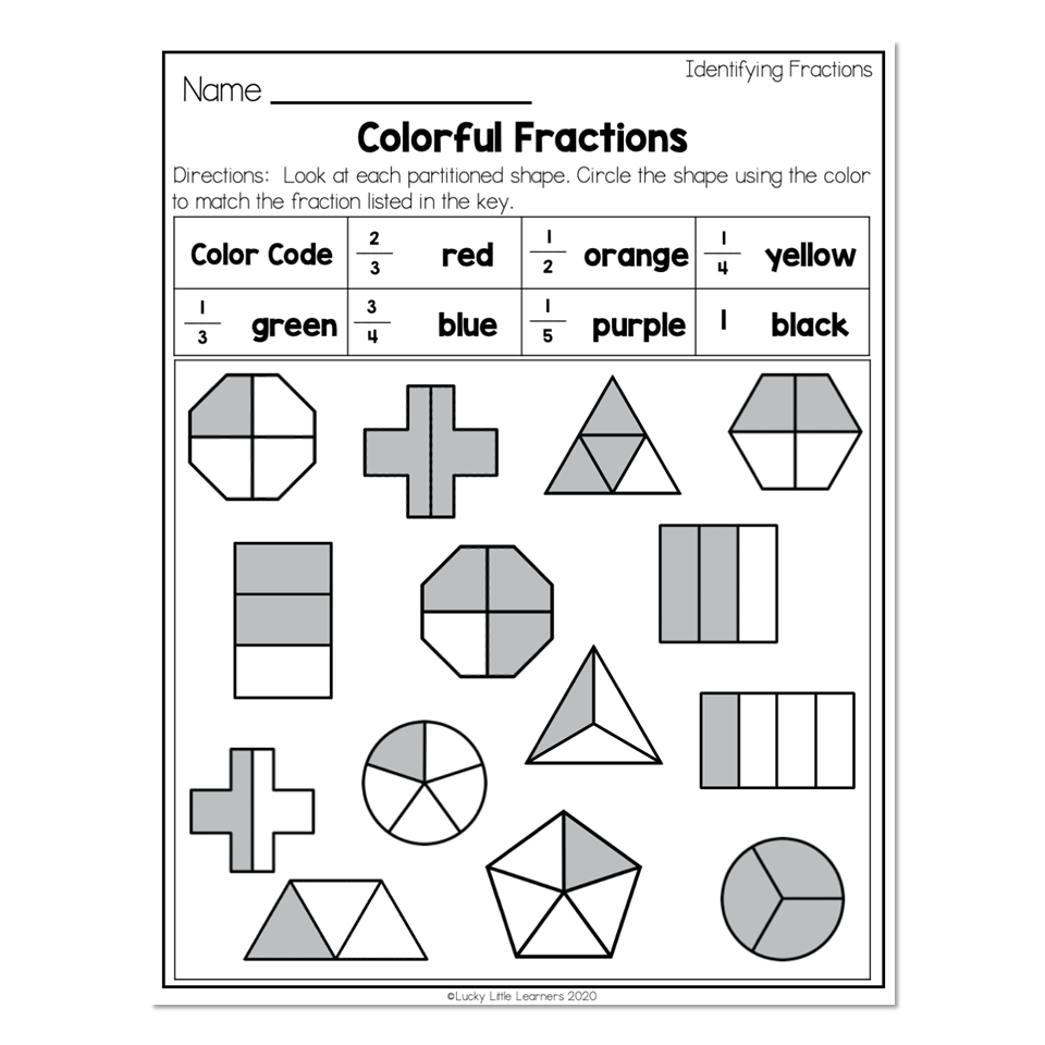 2nd Grade Math Worksheets Geometry Identifying Fractions 2nd Grade Math Worksheets Geometry Identifying Fractions