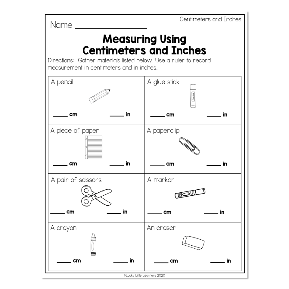 2nd Grade Math Worksheets Measurement Centimeters And Inches Measuring Using Centimeters And Inches Lucky Little Learners 2nd Grade Math Worksheets Measurement Centimeters And Inches Measuring Using Centimeters And Inches Lucky Little Learners