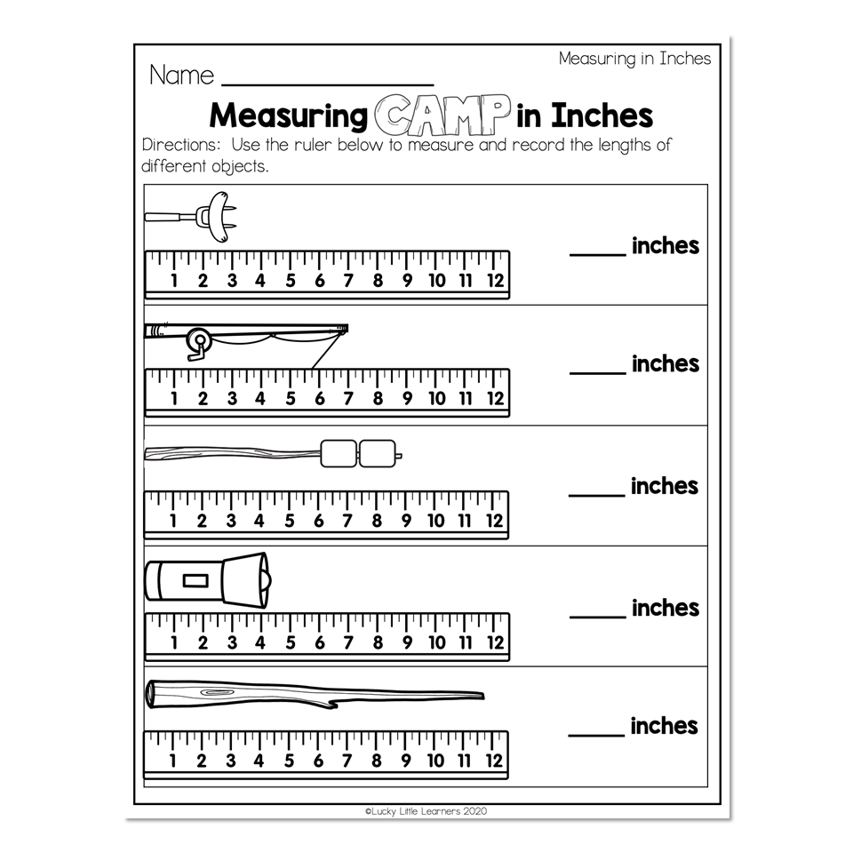 2nd Grade Math Worksheets Measurement Measuring In Inches Measuring Camp In Inches Lucky Little Learners 2nd Grade Math Worksheets Measurement Measuring In Inches Measuring Camp In Inches Lucky Little Learners