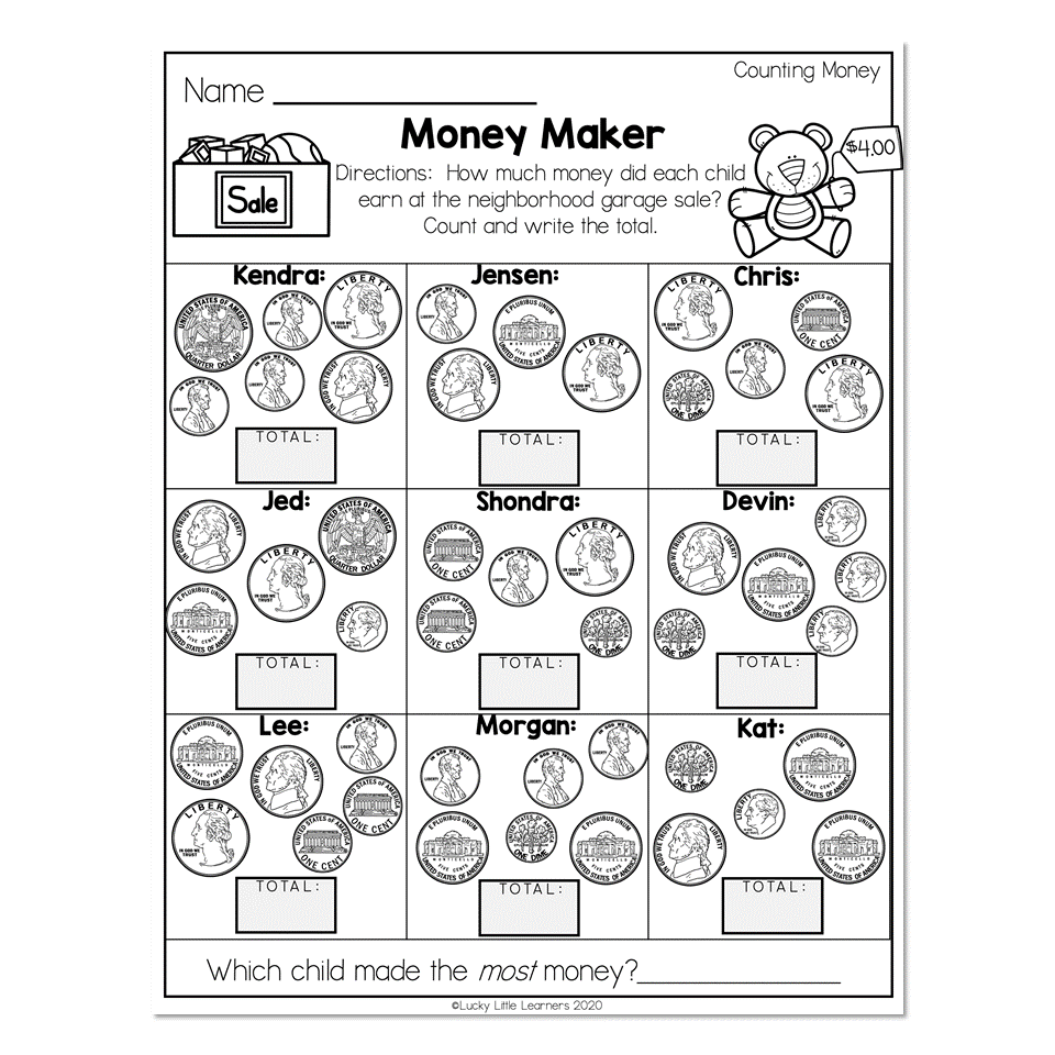 2nd Grade Money Worksheets Free Printable