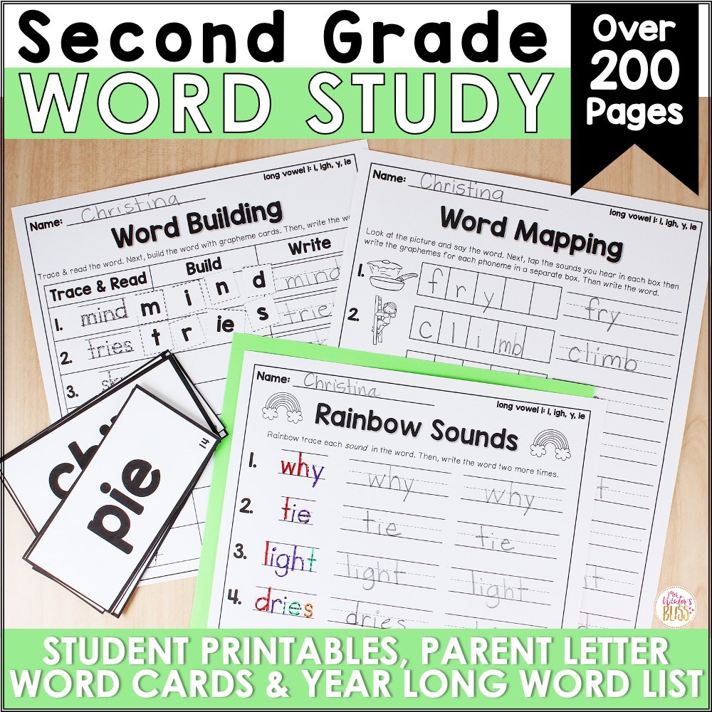 2nd Grade Word Study List Printables Word Cards Editable 2nd Grade Word Study List Printables Word Cards Editable