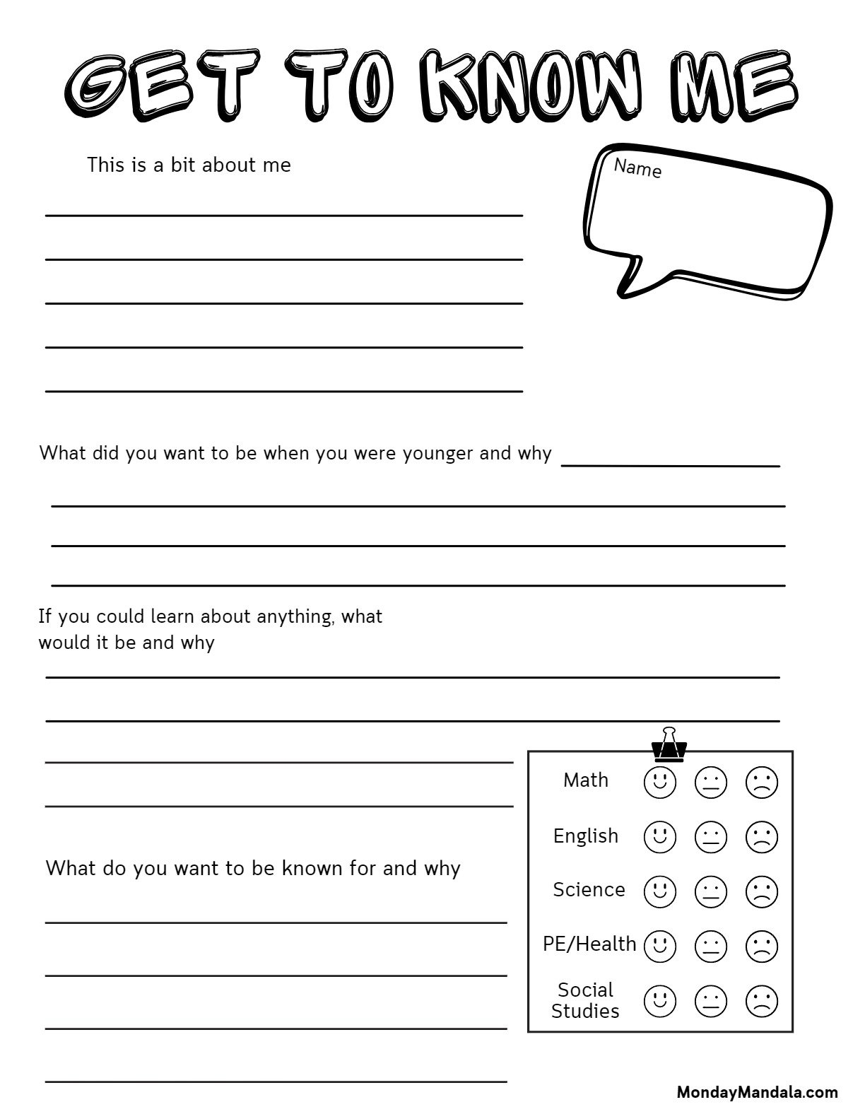 30 All About Me Worksheets Free PDF Printables 