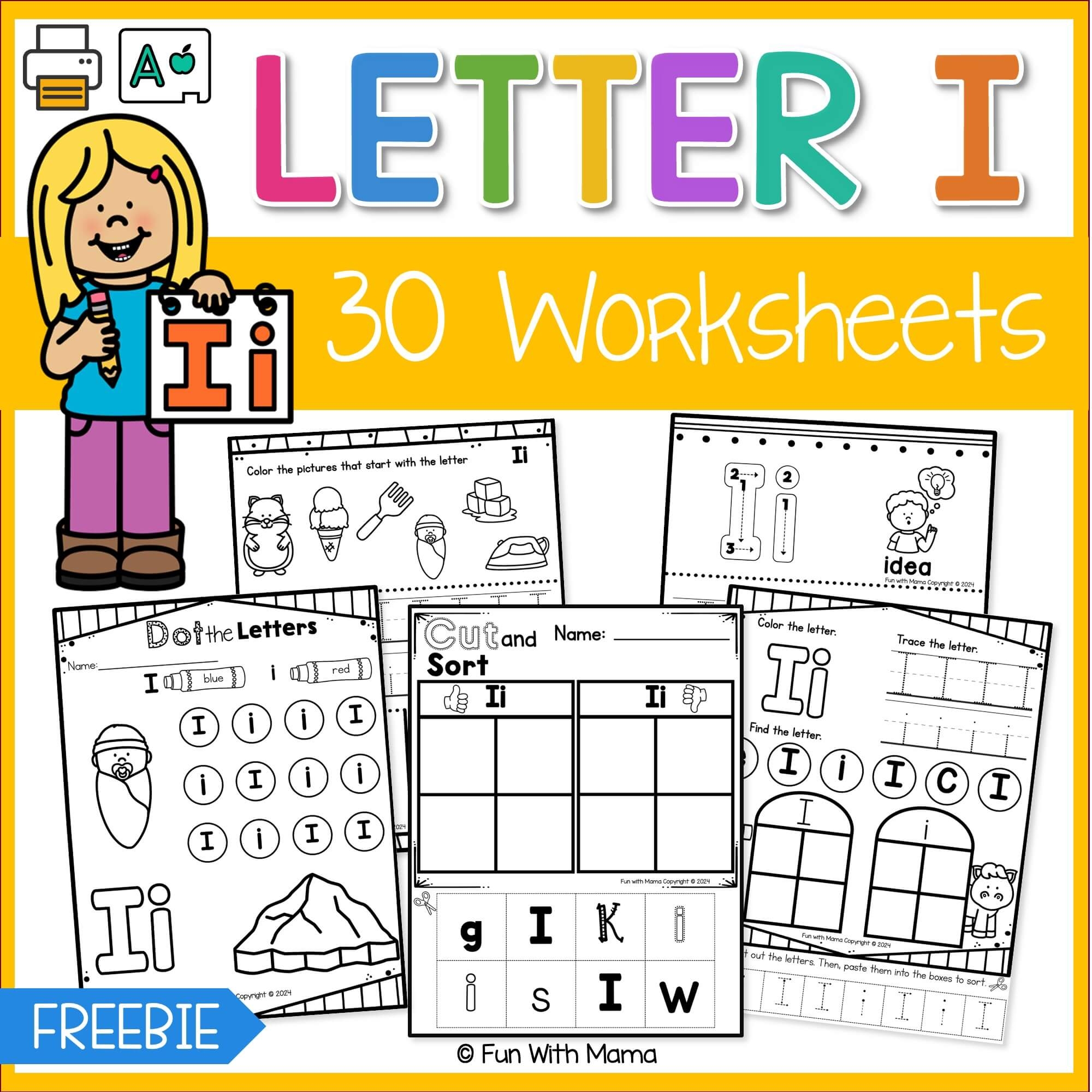 Free Printable Letter I Review Worksheets