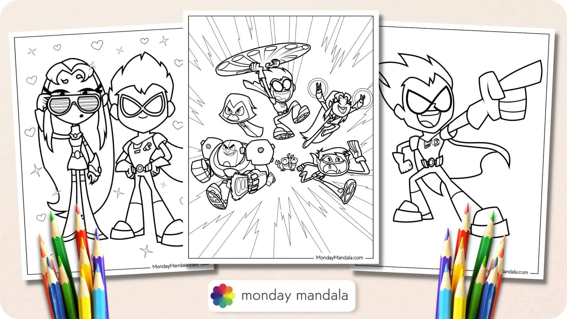 30 Teen Titans Go Coloring Pages Free PDF Printables