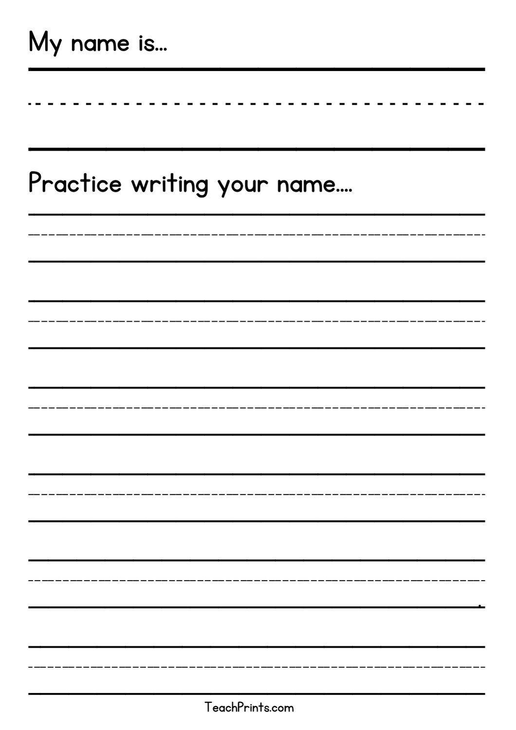32 Free Blank Name Tracing Worksheets Teach Prints 32 Free Blank Name Tracing Worksheets Teach Prints