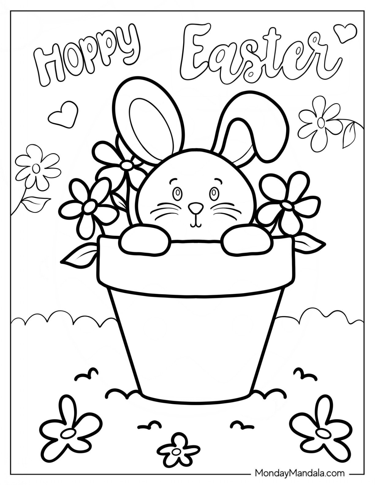 34 Easter Bunny Coloring Pages Free PDF Printables 