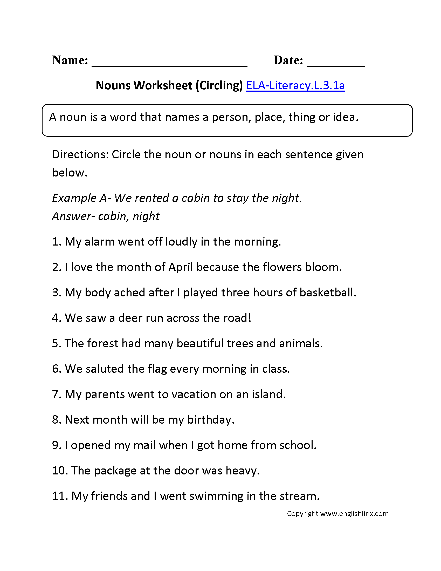 Free Printable Esl Language Worksheets