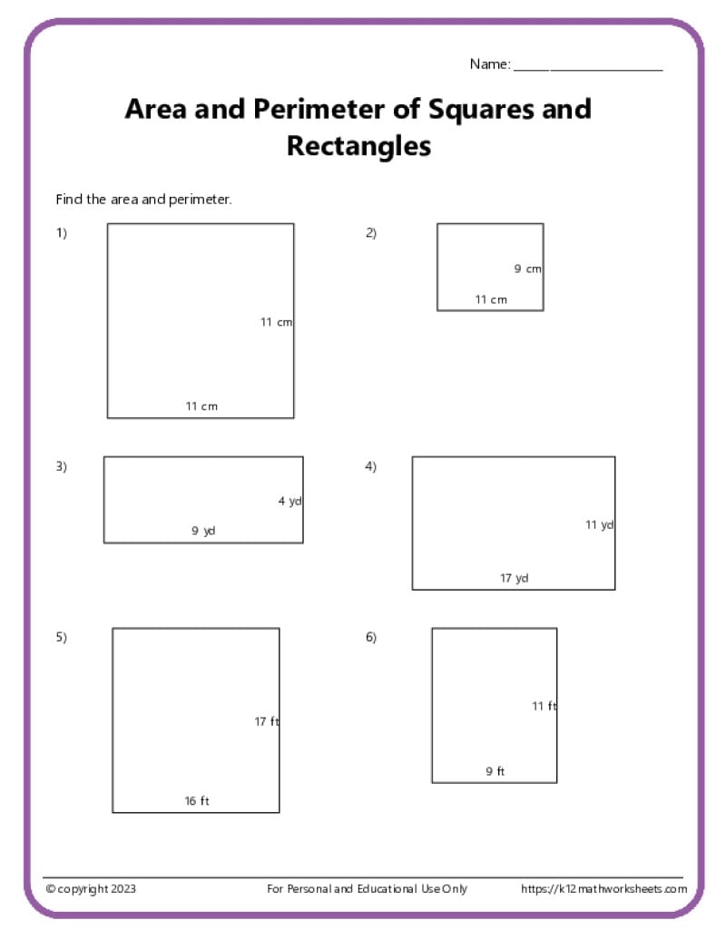 3rd Grade Geometry Worksheets