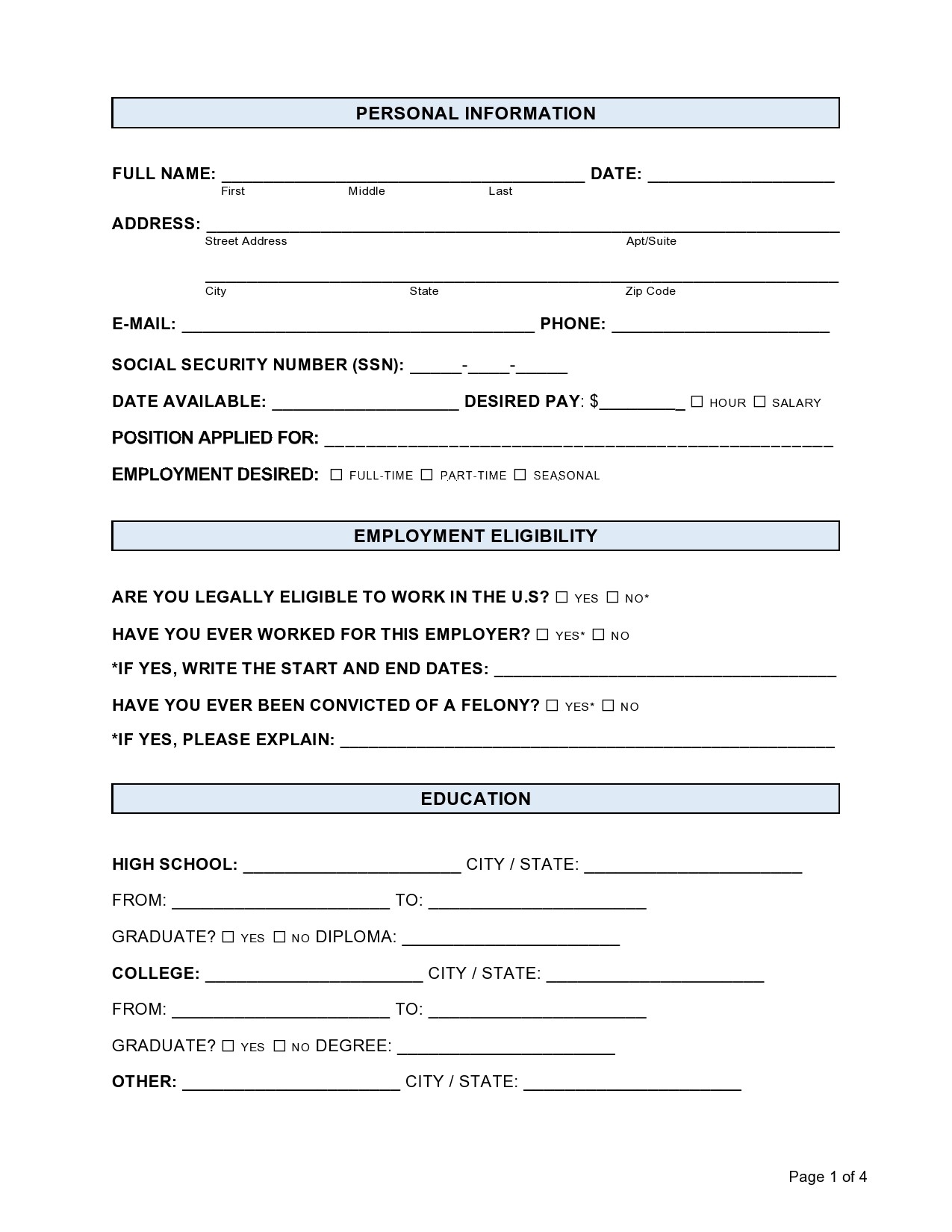 41 Free Personal Information Forms u0026 Templates TemplateLab