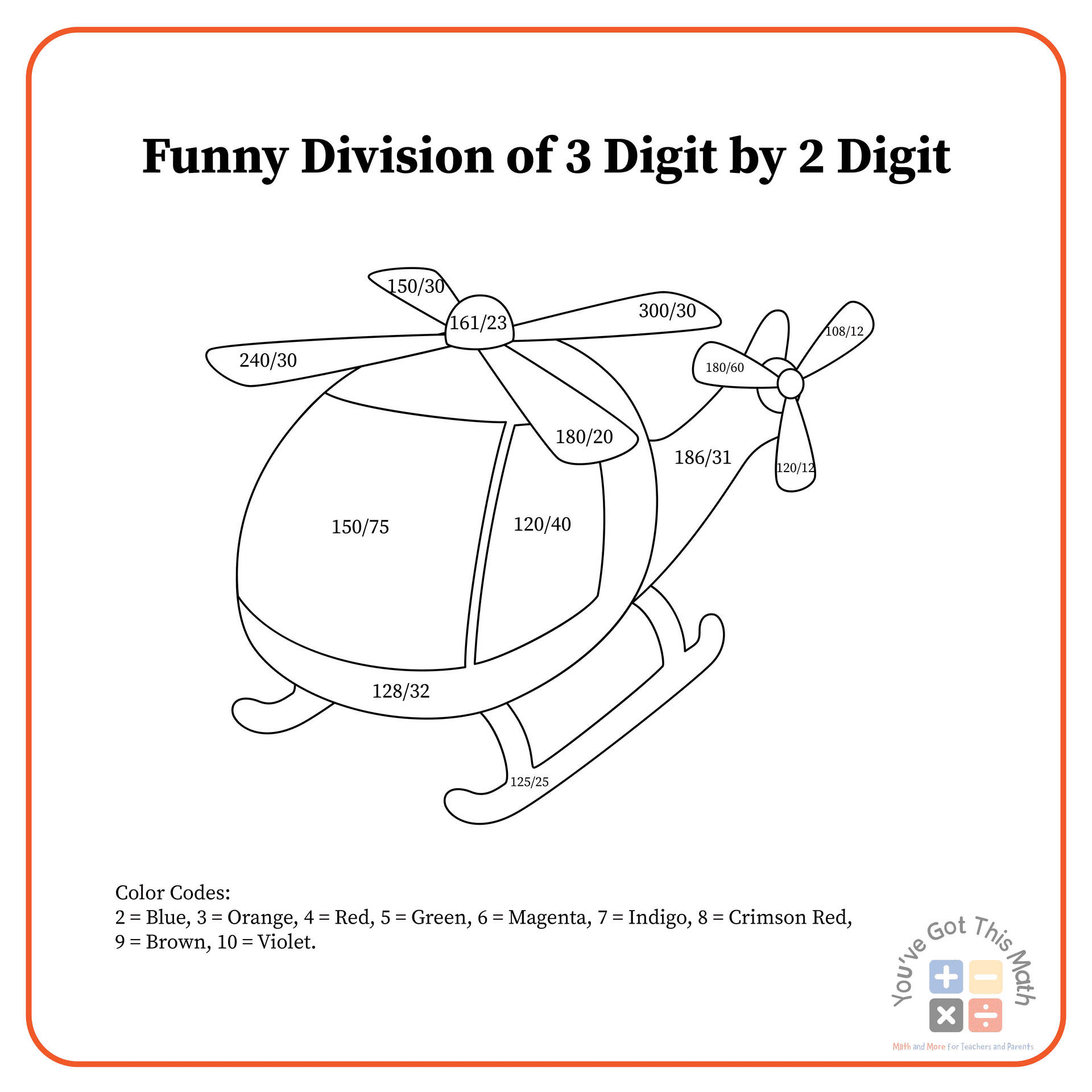 Free Printable Division Coloring Worksheets