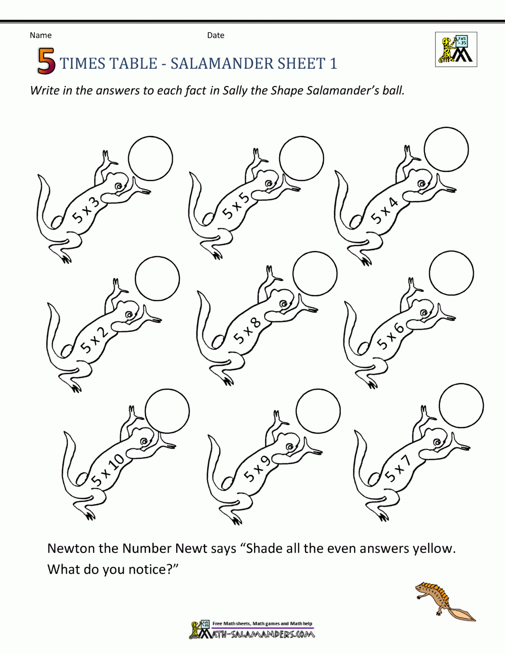 Free Printable 5 Times Table Worksheet Free Printable 5 Times Table Worksheet