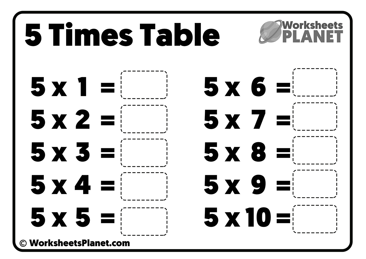 5 Times Table Worksheet Worksheets Library 5 Times Table Worksheet Worksheets Library