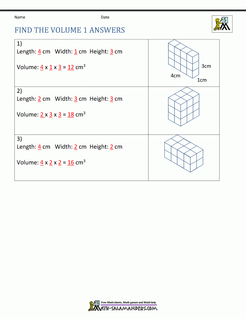 5th Grade Volume Worksheets 5th Grade Volume Worksheets