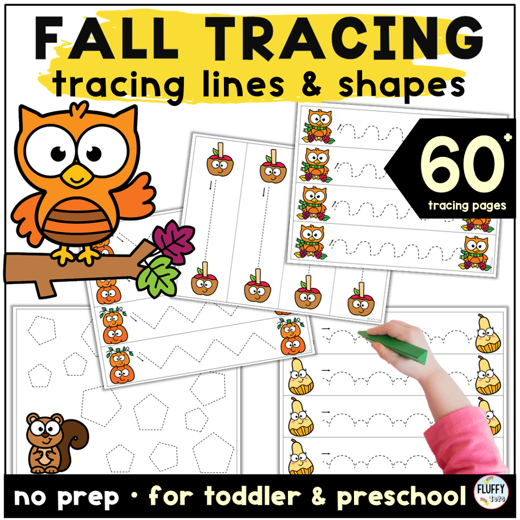 Printable Toddler Fall Tracing Worksheet Free