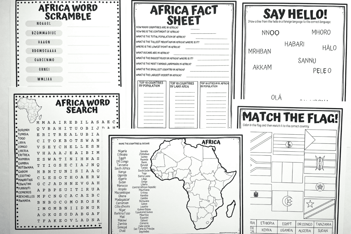 7 Free Africa Worksheets For Middle School Geography Printables 