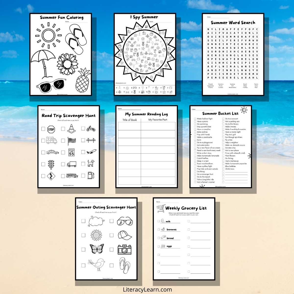 8 Summer Fun Worksheets For Preschool Through Second Grade Free Printables Literacy Learn