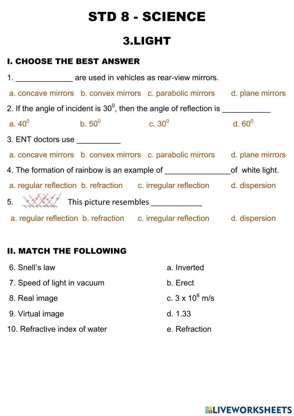 8th Science Online Activity For Grade 8 Live Worksheets Worksheets Library