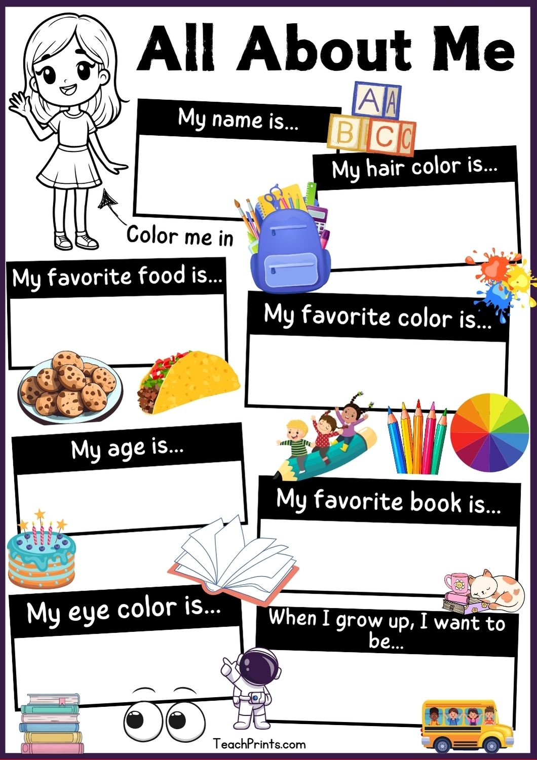 All About Me Worksheet Free Printables All About Me Worksheet Free Printables