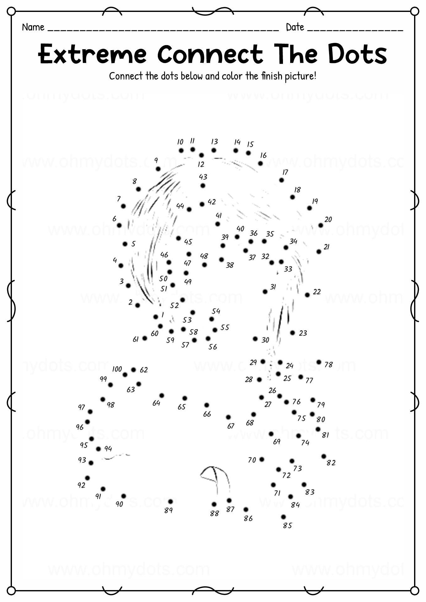 Free Printable Dot To Dot Worksheets