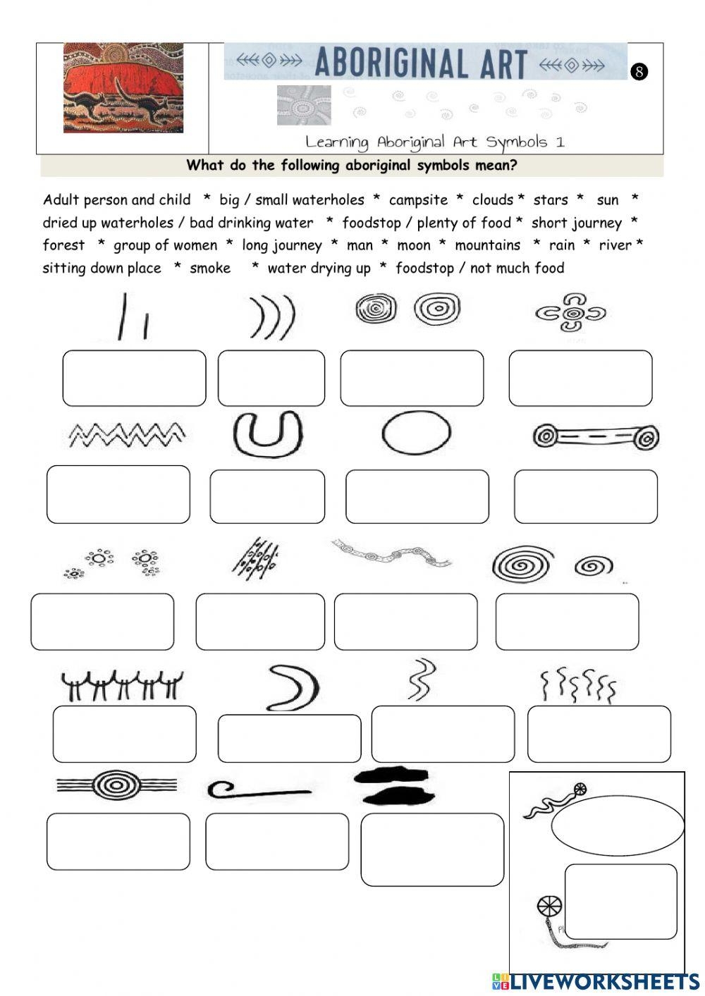 Aboriginal Symbols Worksheet Live Worksheets Worksheets Library