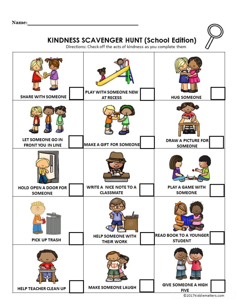 Acts Of Kindness Ideas For Kids With Free Printable
