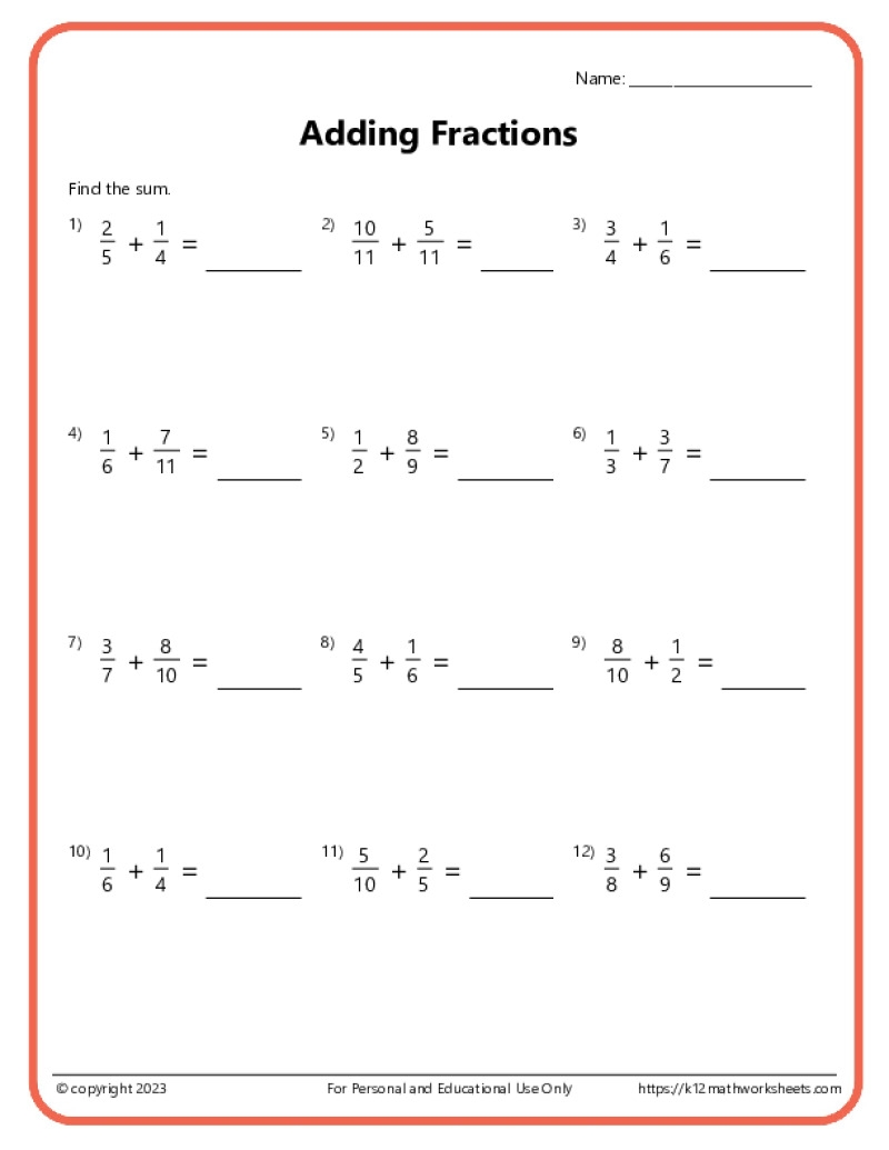 Free Printable Math Worksheets Reducing Fractions
