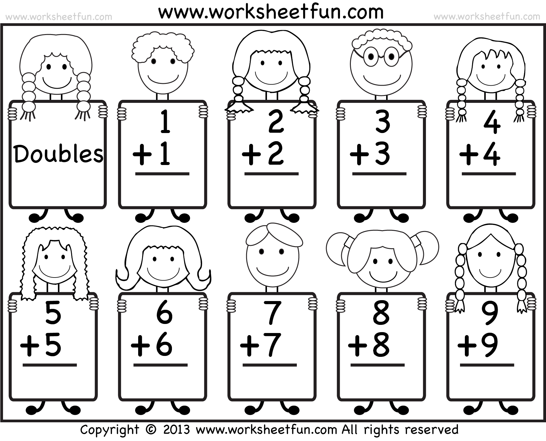 Addition Doubles Facts Beginner Addition Worksheet FREE Worksheets Library Addition Doubles Facts Beginner Addition Worksheet FREE Worksheets Library
