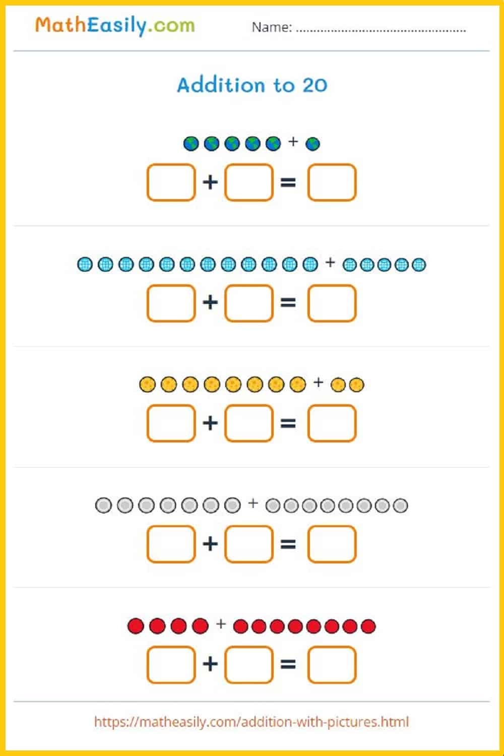 Addition Within 20 Games And Worksheets Addition Within 20 Games And Worksheets